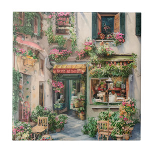 Eine italienische Street Scene Ephemera Design Ser Fliese