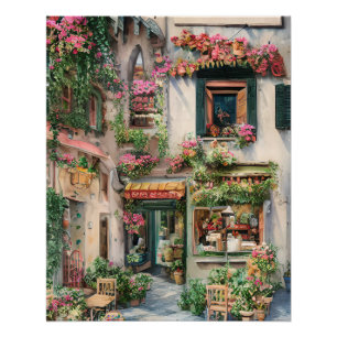 Eine italienische Street Scene Ephemera Design Ser Poster