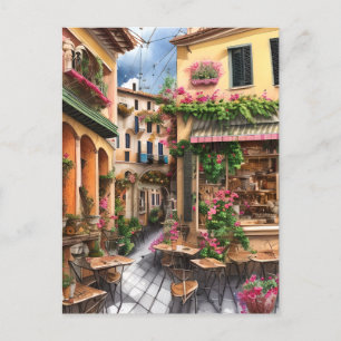 Eine italienische Street Scene Ephemera Design Ser Postkarte