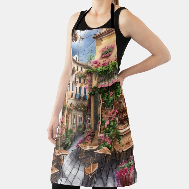 Eine italienische Street Scene Ephemera Design Ser Schürze (InSitu)