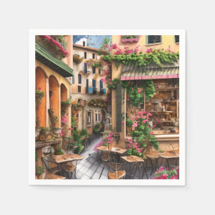 Eine italienische Street Scene Ephemera Design Ser Serviette