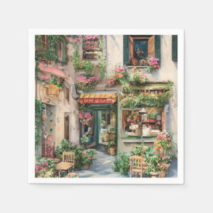 Eine italienische Street Scene Ephemera Design Ser Serviette