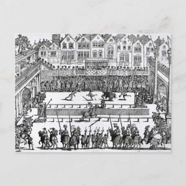 Eine Jousting-Szene Postkarte (Vorderseite)