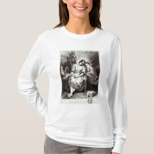 Eine junge Frau, die mit einem Engel döst T-Shirt