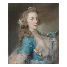 Eine junge Frau mit Papagei