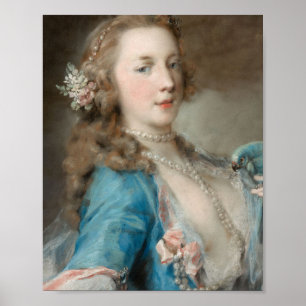 Eine junge Frau mit Papagei (von Rosalba Carriera) Poster