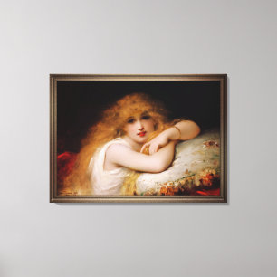 Eine junge Frau von Pierre Coomans für Freizeit Leinwanddruck