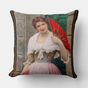 Eine junge Lady mit einem roten Fan von Eugen von Kissen