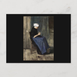 Eine junge Scheveningen-Frau knetet Postkarte