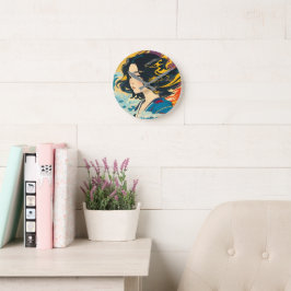 Eine junge vietnamesische Frau Runde Wanduhr