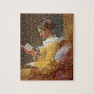 Eine junges Mädchen-Lesung, der Leser durch J. Puzzle