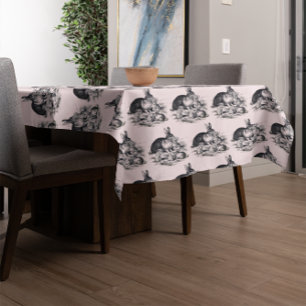 Eine Kaninchenfamilie - Vintage Illustration Tischdecke