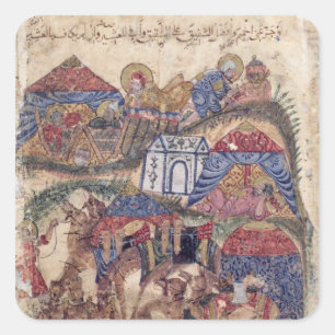 Eine Karawanenstation, von "The Maqamat" durch Quadratischer Aufkleber