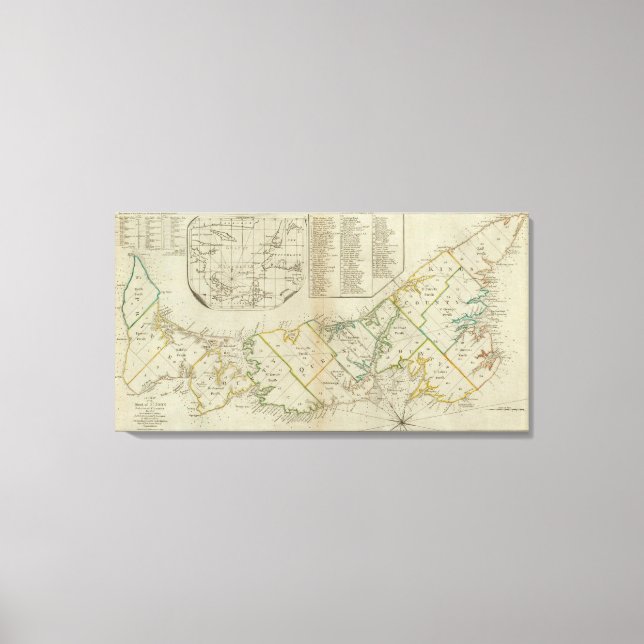 Eine Karte der Insel St. John Leinwanddruck (Vorderseite)