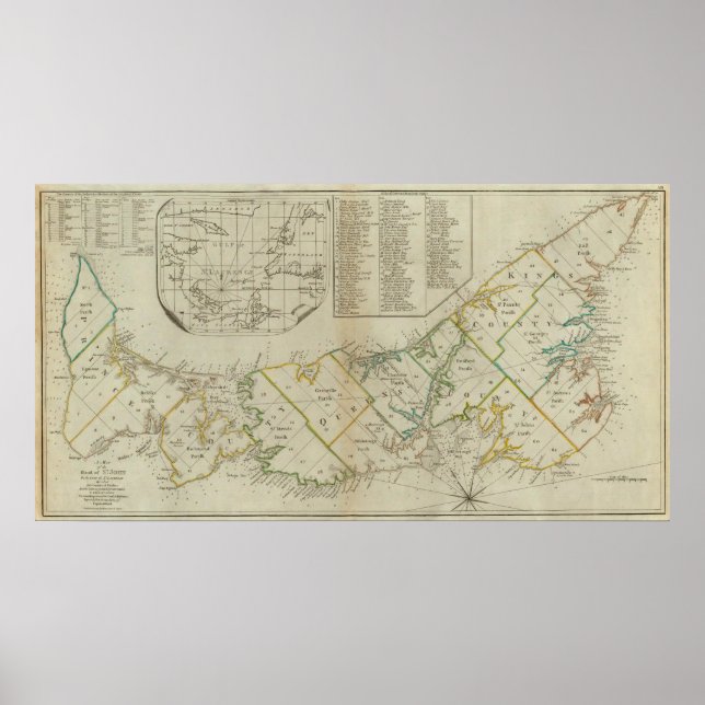 Eine Karte der Insel St. John Poster (Vorne)
