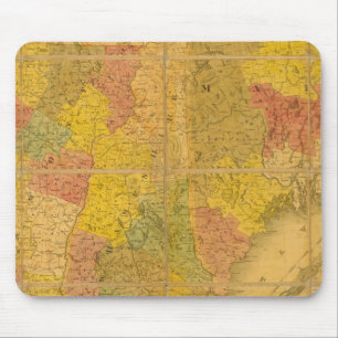 Eine Karte der Staaten in New England Mousepad