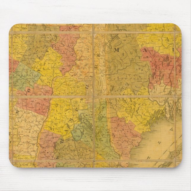 Eine Karte der Staaten in New England Mousepad (Vorne)