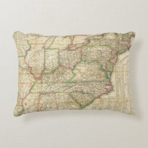 Eine Karte der Straßen, der Kanäle und des Zierkissen