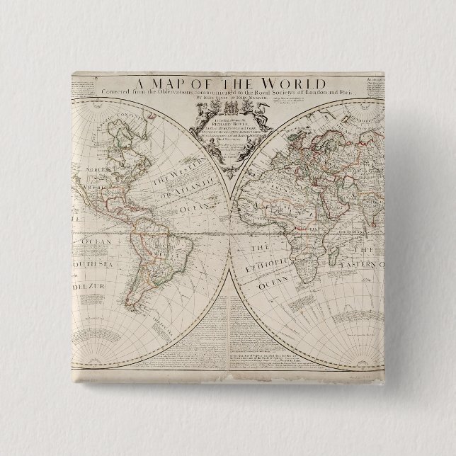 Eine Karte der Welt Button (Vorderseite)