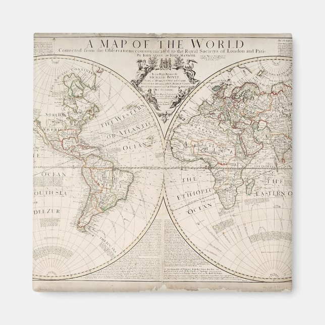 Eine Karte der Welt Magnet (Vorne)