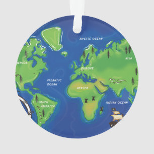 Eine Karte der Welt. Ornament