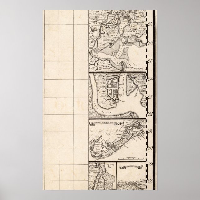 Eine Karte des Britischen Imperiums in Amerika Bla Poster (Vorne)