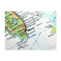 Eine Karte mit der amerikanischen Stadt Miami