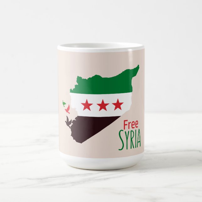 Eine Karte Syriens mit der "Revolution Flag" Kaffeetasse (Mittel)
