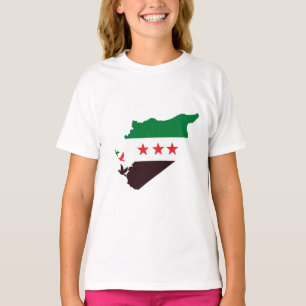 Eine Karte Syriens mit der "Revolution Flag" T-Shirt