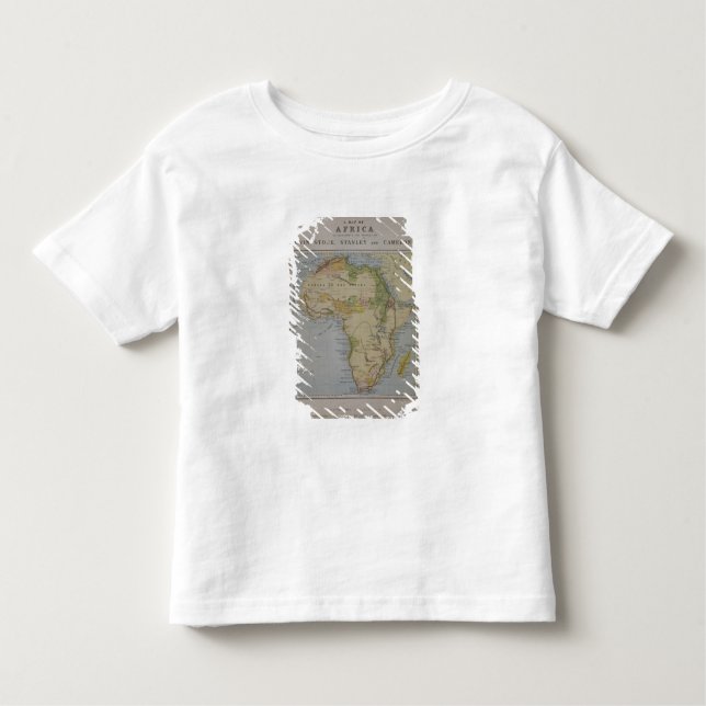 Eine Karte von Afrika, zum der Reisen von David zu Kleinkind T-shirt (Vorderseite)