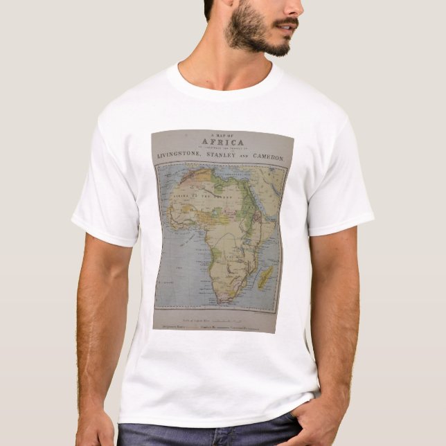 Eine Karte von Afrika, zum der Reisen von David zu T-Shirt (Vorderseite)
