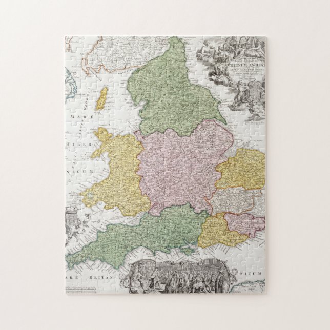 Eine Karte von England | 1760 Puzzle (Vertikal)