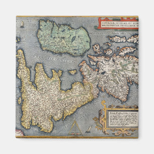 Eine Karte von Großbritannien 1587 Magnet