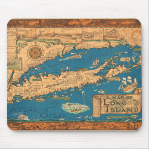 Eine Karte von Long Island. Mousepad