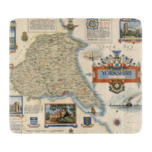 Eine Karte von Yorkshire: Ostreiten Schneidebrett