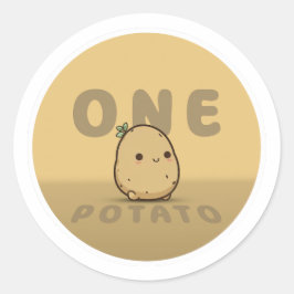 Eine Kartoffel Runder Aufkleber