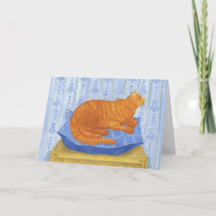 Eine Katze auf dem Kissen Dankeskarte