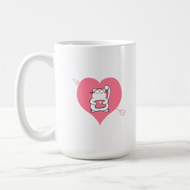 Eine Katze, die ihre Liebe zeigt Kaffeetasse (Links)