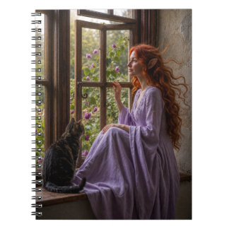 Eine Katze, eine Dame und ein schöner Tag. Kissen Notizblock