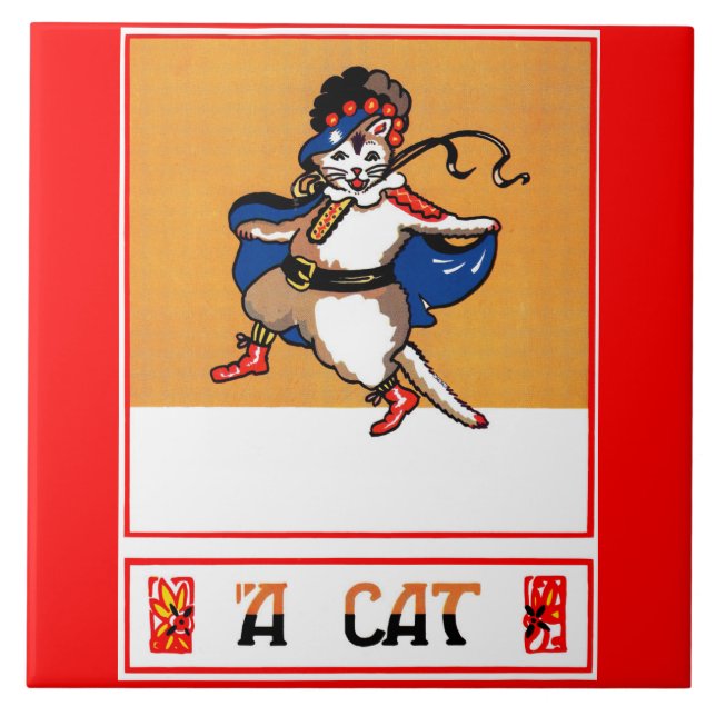 Eine Katze Fliese (Vorderseite)