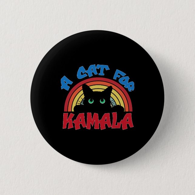 Eine Katze für Kamala-Haustiere für Kamala Harris- Button (Vorderseite)