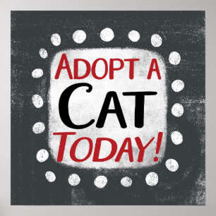 Eine Katze heute, ein Plakat der Wall Art adoptier