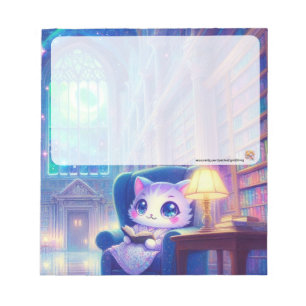 Eine Katze im Bibliotheks-Notizblock Notizblock