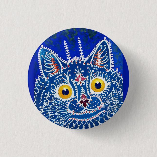 Eine Katze im gotischen Stil von Louis Wain  Button (Vorderseite)