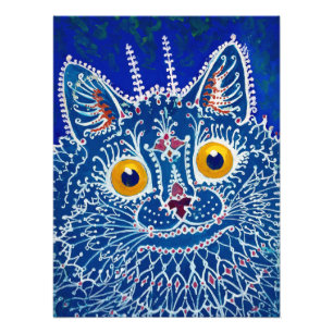 Eine Katze im gotischen Stil von Louis Wain Fotodruck
