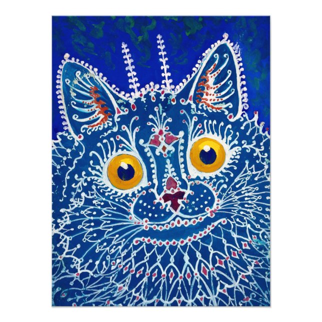 Eine Katze im gotischen Stil von Louis Wain Fotodruck (Vorne)
