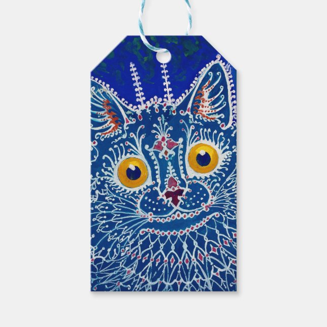 Eine Katze im gotischen Stil von Louis Wain Geschenkanhänger (Vorderseite)