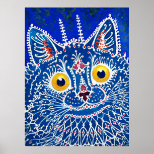 Eine Katze im gotischen Stil von Louis Wain Poster