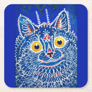 Eine Katze im gotischen Stil von Louis Wain  Rechteckiger Pappuntersetzer