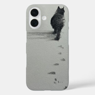 eine Katze im Schnee 3 iPhone 16 Hülle